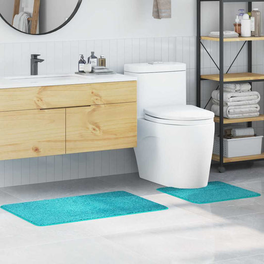 Anti-slip Bath Mat Set 2 pcs Turquoise 50 x 50 cm PP