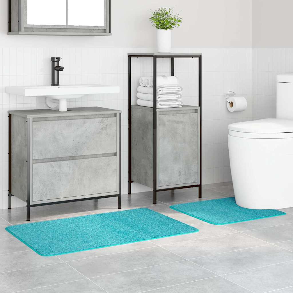 Anti-slip Bath Mat Set 2 pcs Turquoise PP