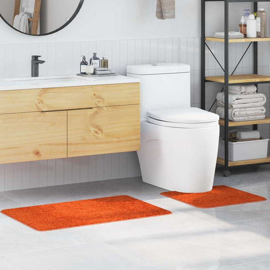 Anti-slip Bath Mat Set 2 pcs Orange 50 x 50 cm PP