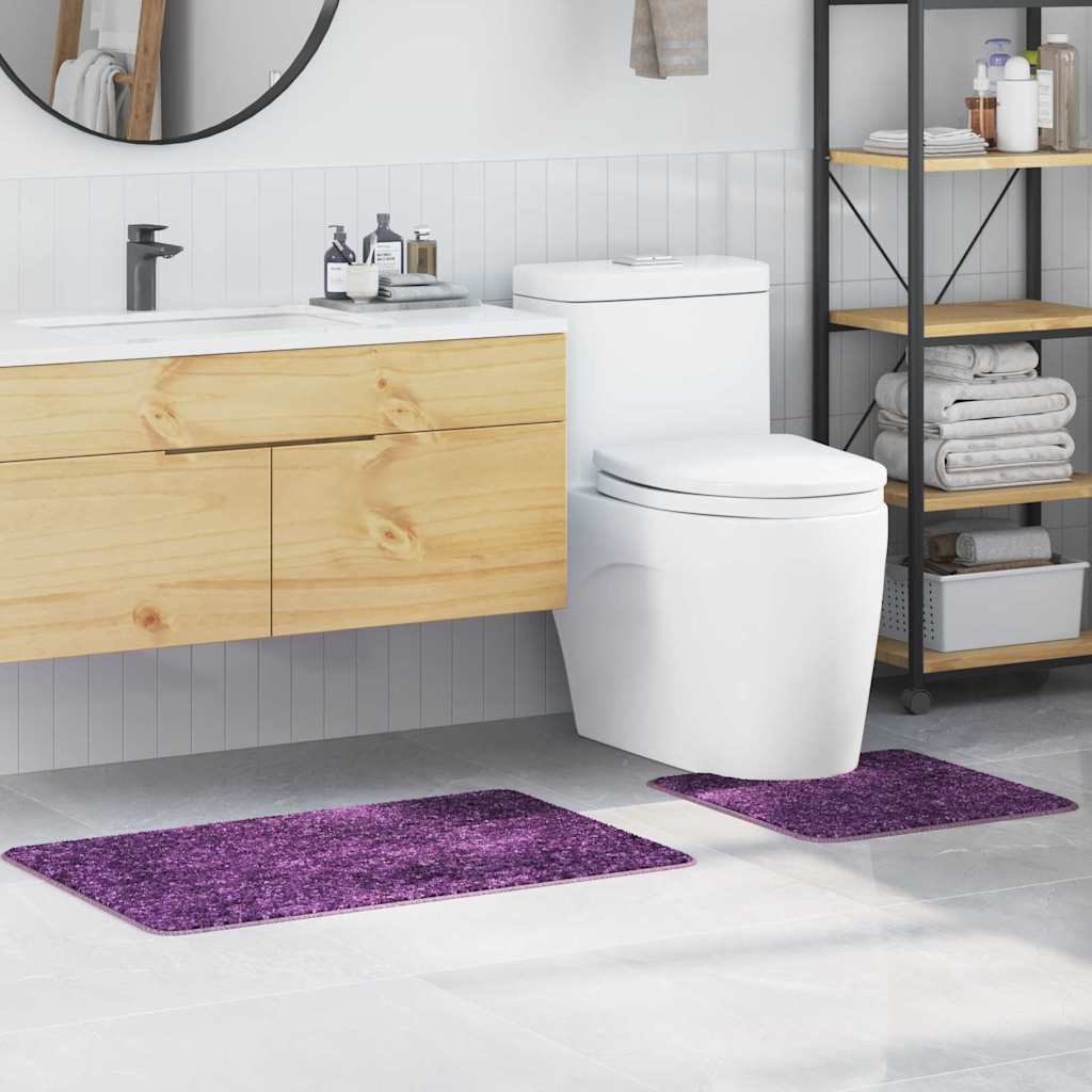 Anti-slip Bath Mat Set 2 pcs Purple PP