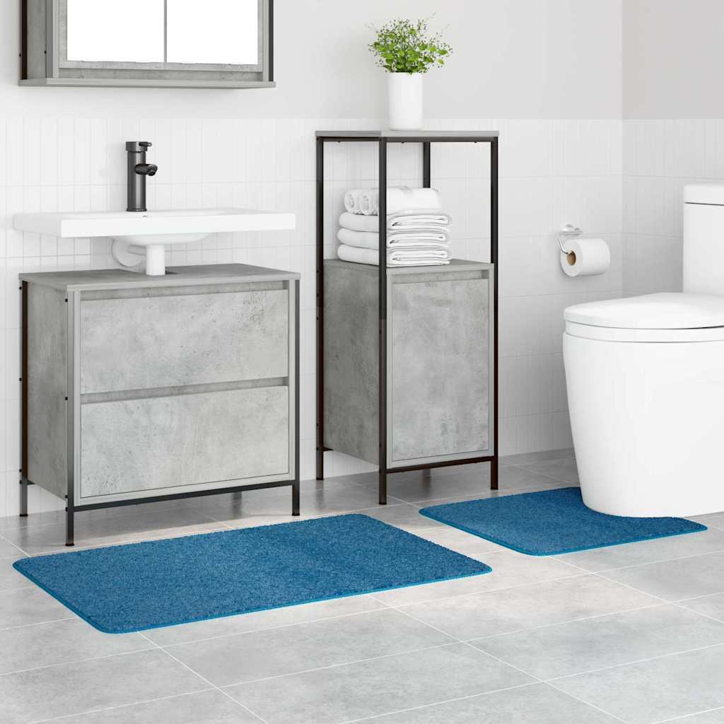 Anti-slip Bath Mat Set 2 pcs Blue PP