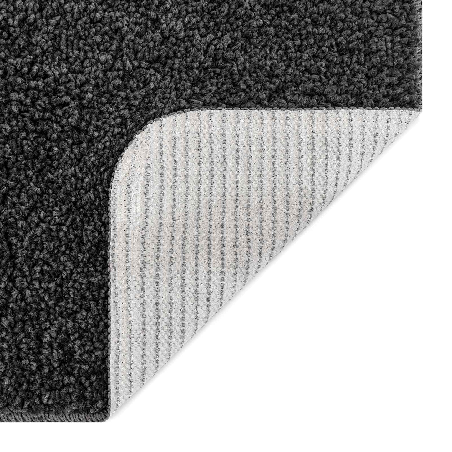 Anti-slip Bath Mat Set 3 pcs Dark grey PP