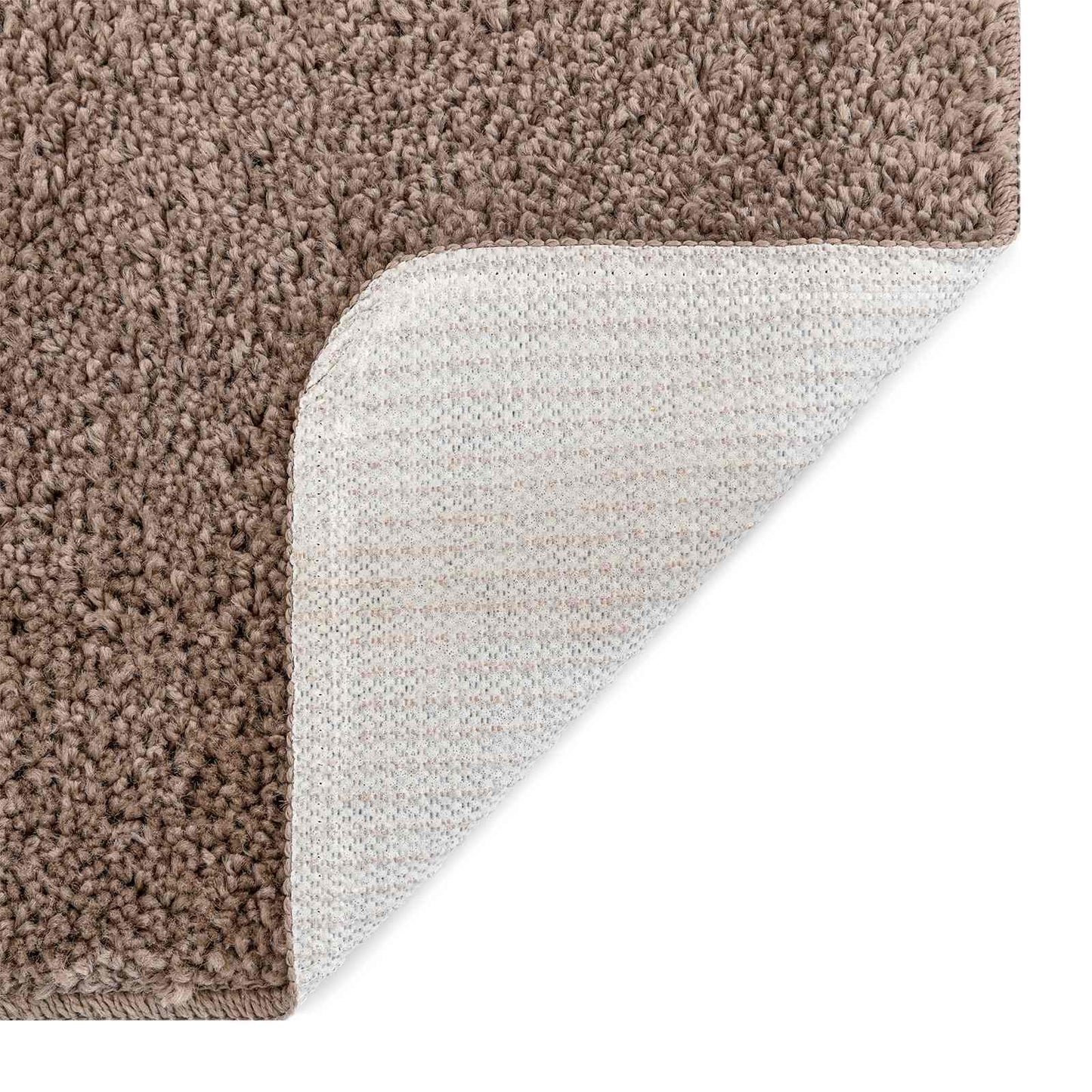 Anti-slip Bath Mat Set 3 pcs Brown PP