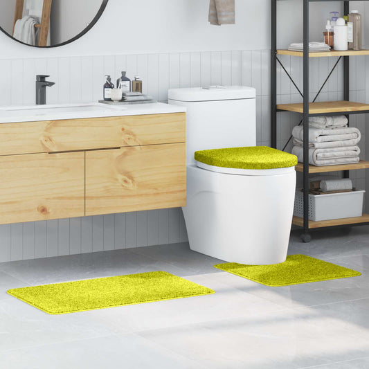 Anti-slip Bath Mat Set 3 pcs Green 50 x 80 cm PP