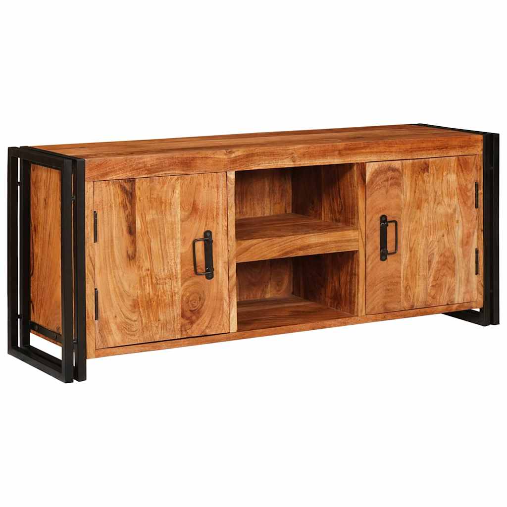 TV Cabinet with Shelf Brown 120 x 33 x 50 cm Solid acacia wood