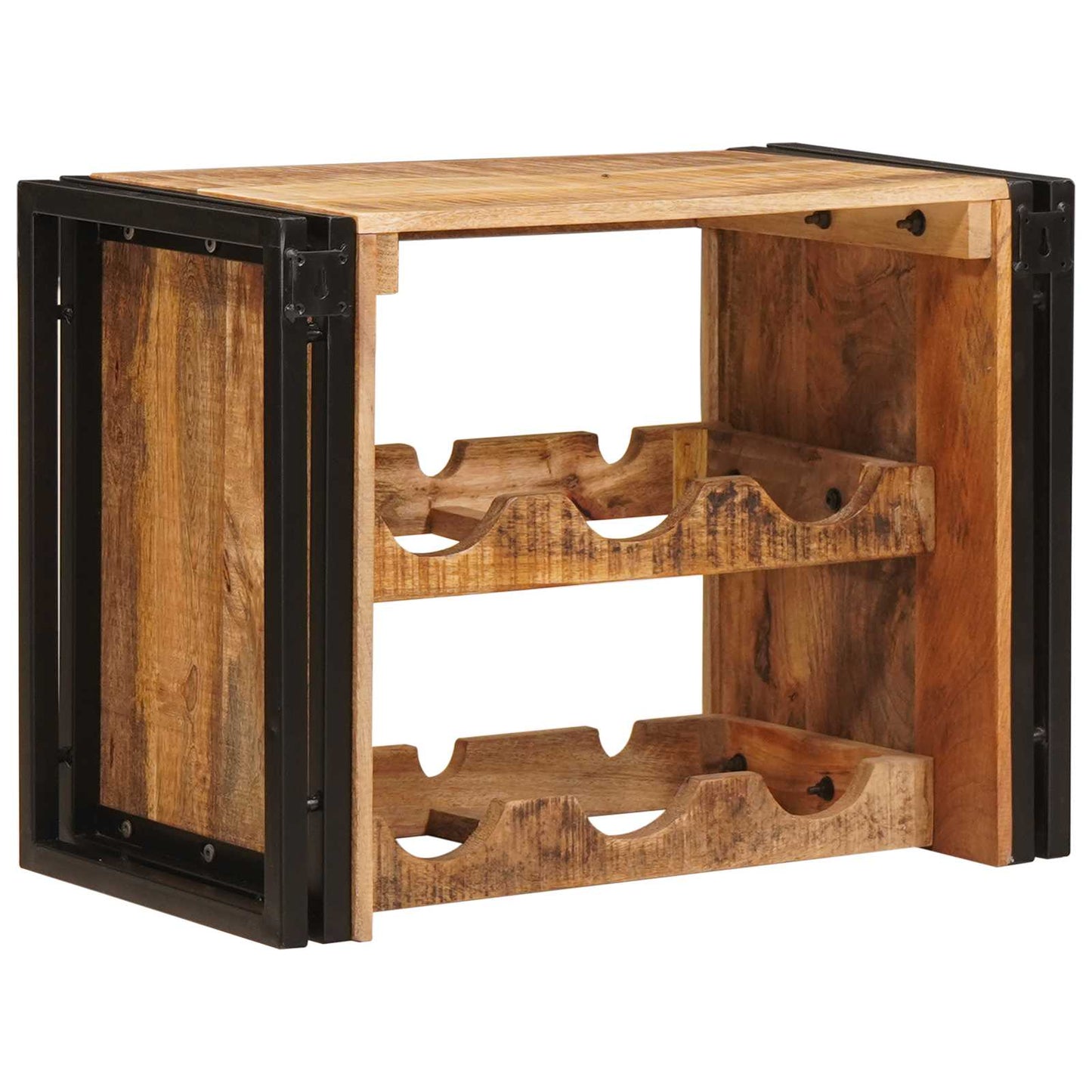 Wine Rack Brown 60 x 45 x 33 cm Solid Rough Mango Wood