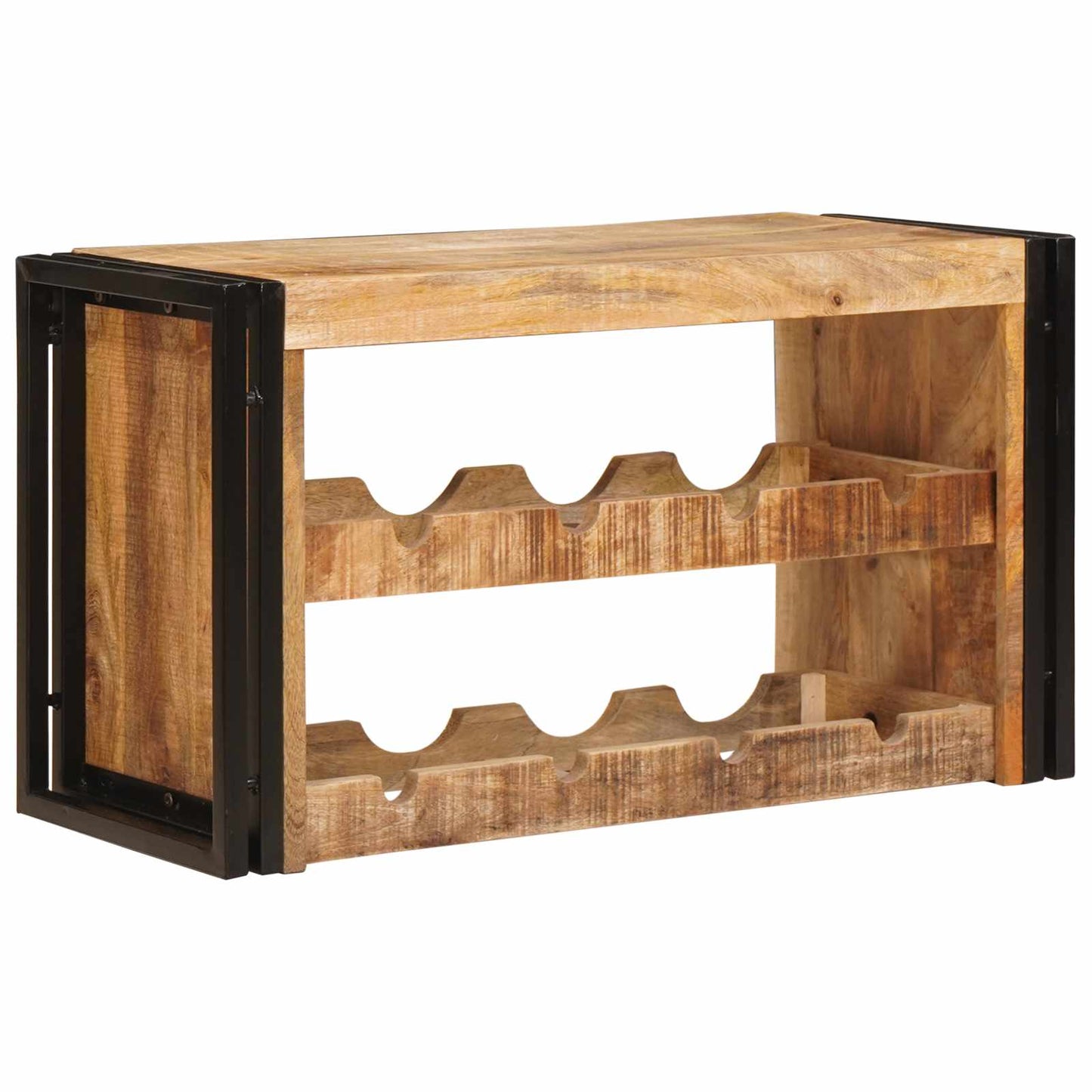 Wine Rack Brown 80 x 45 x 33 cm Solid Rough Mango Wood