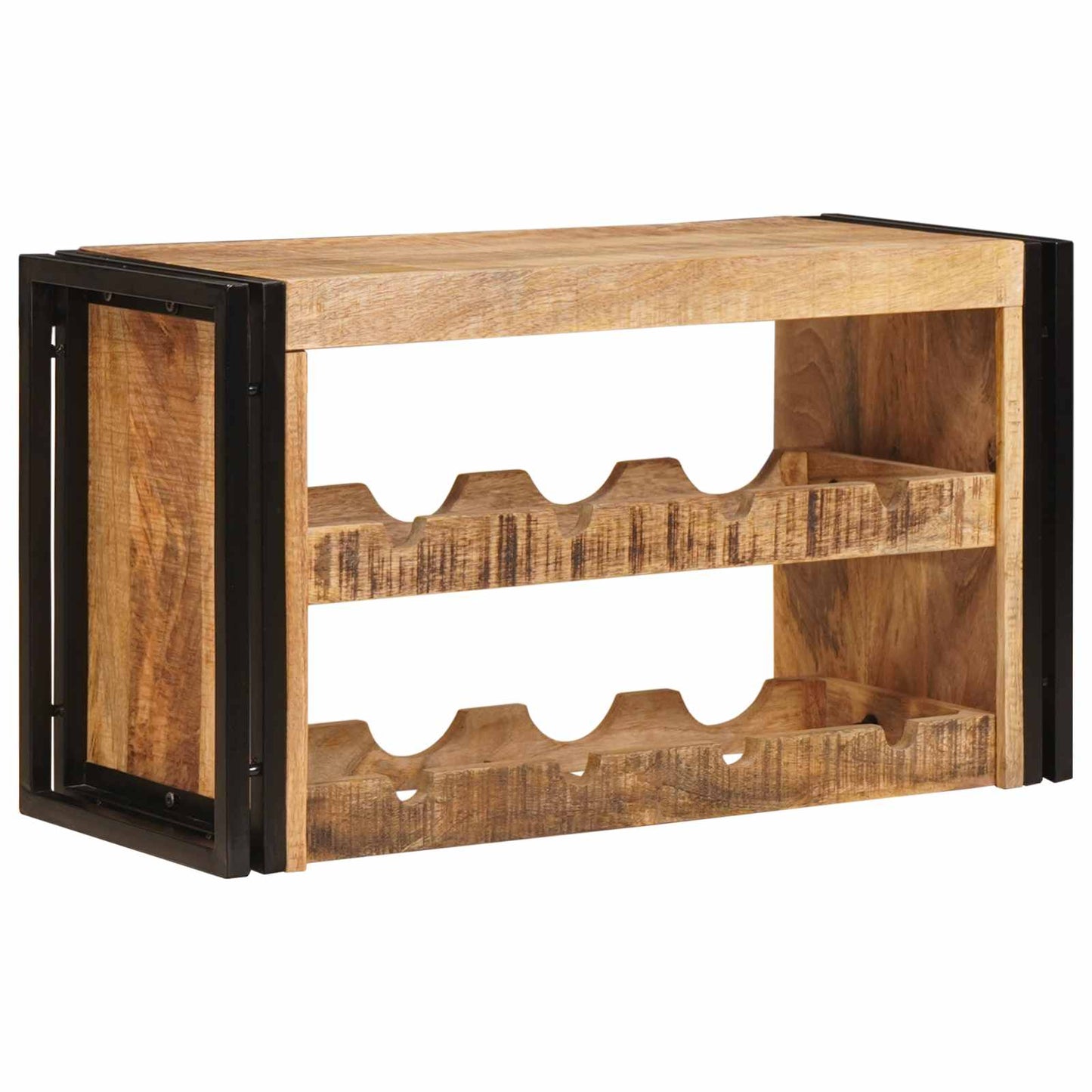 Wine Rack Brown 80 x 45 x 33 cm Solid Rough Mango Wood