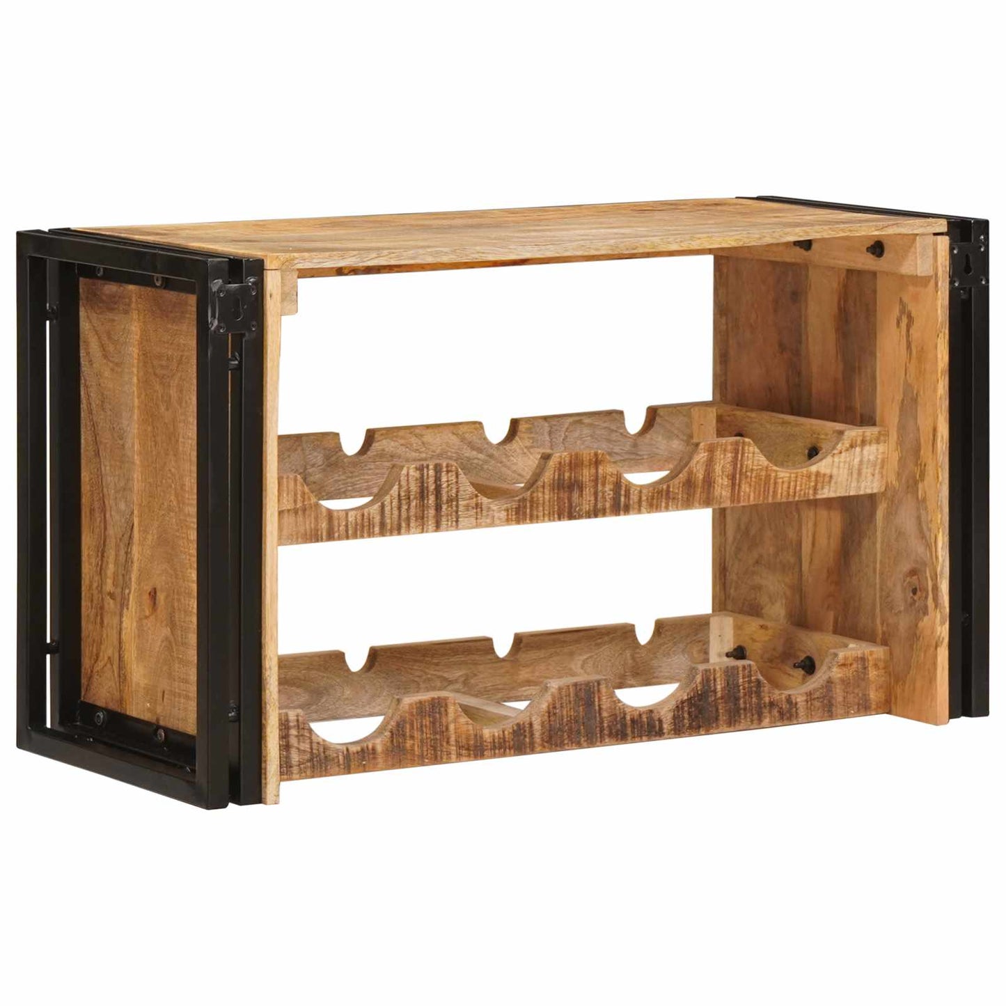 Wine Rack Brown 80 x 45 x 33 cm Solid Rough Mango Wood