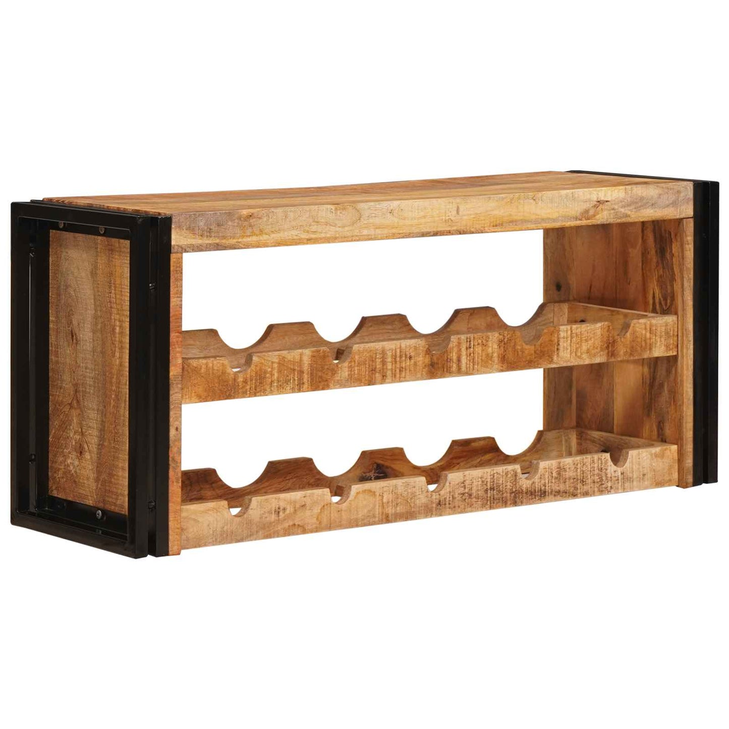 Wine Rack Brown 100 x 45 x 33 cm Solid Rough Mango Wood
