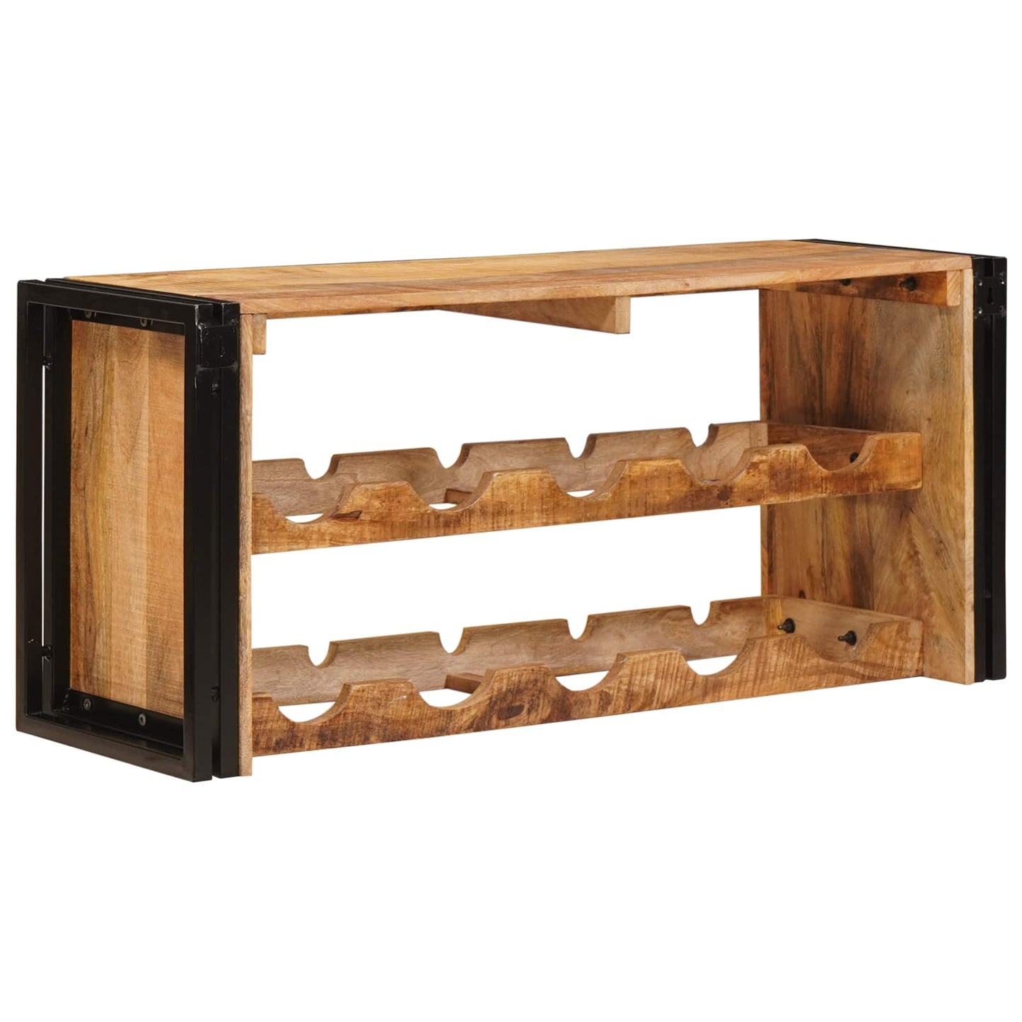 Wine Rack Brown 100 x 45 x 33 cm Solid Rough Mango Wood
