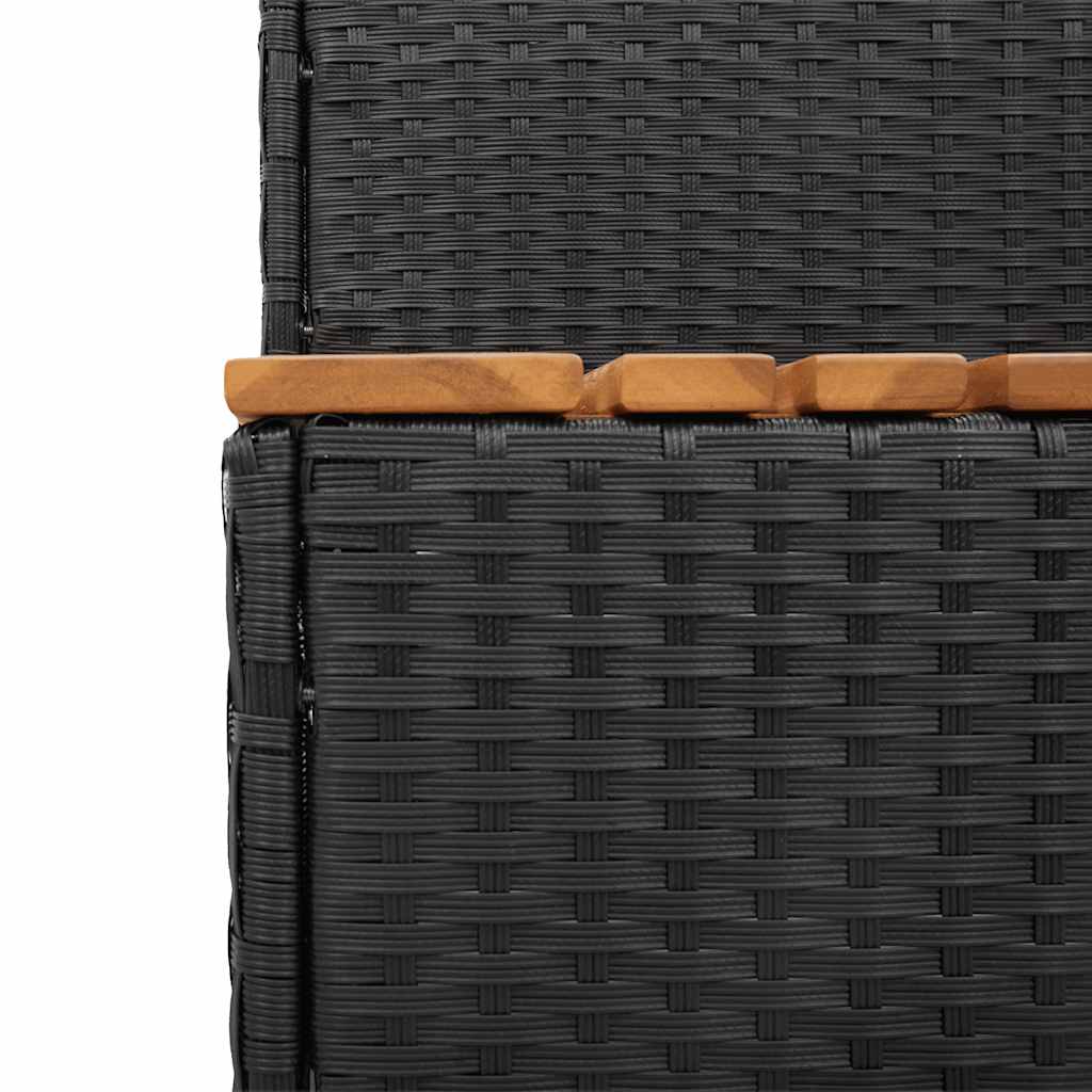 vidaXL Hot Tub Step Black 50x50x50.5 cm Poly Rattan and Solid Acacia