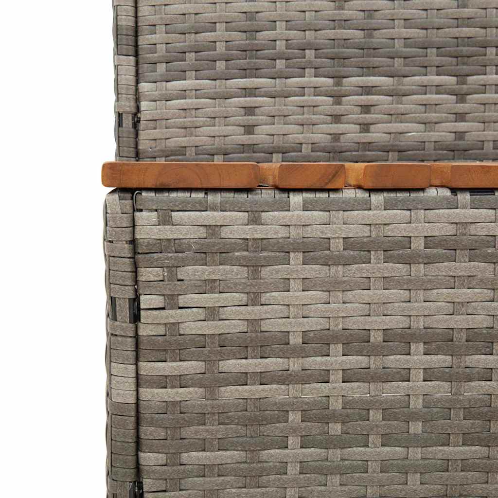 vidaXL Hot Tub Step Grey 50x50x50.5 cm Poly Rattan and Solid Acacia