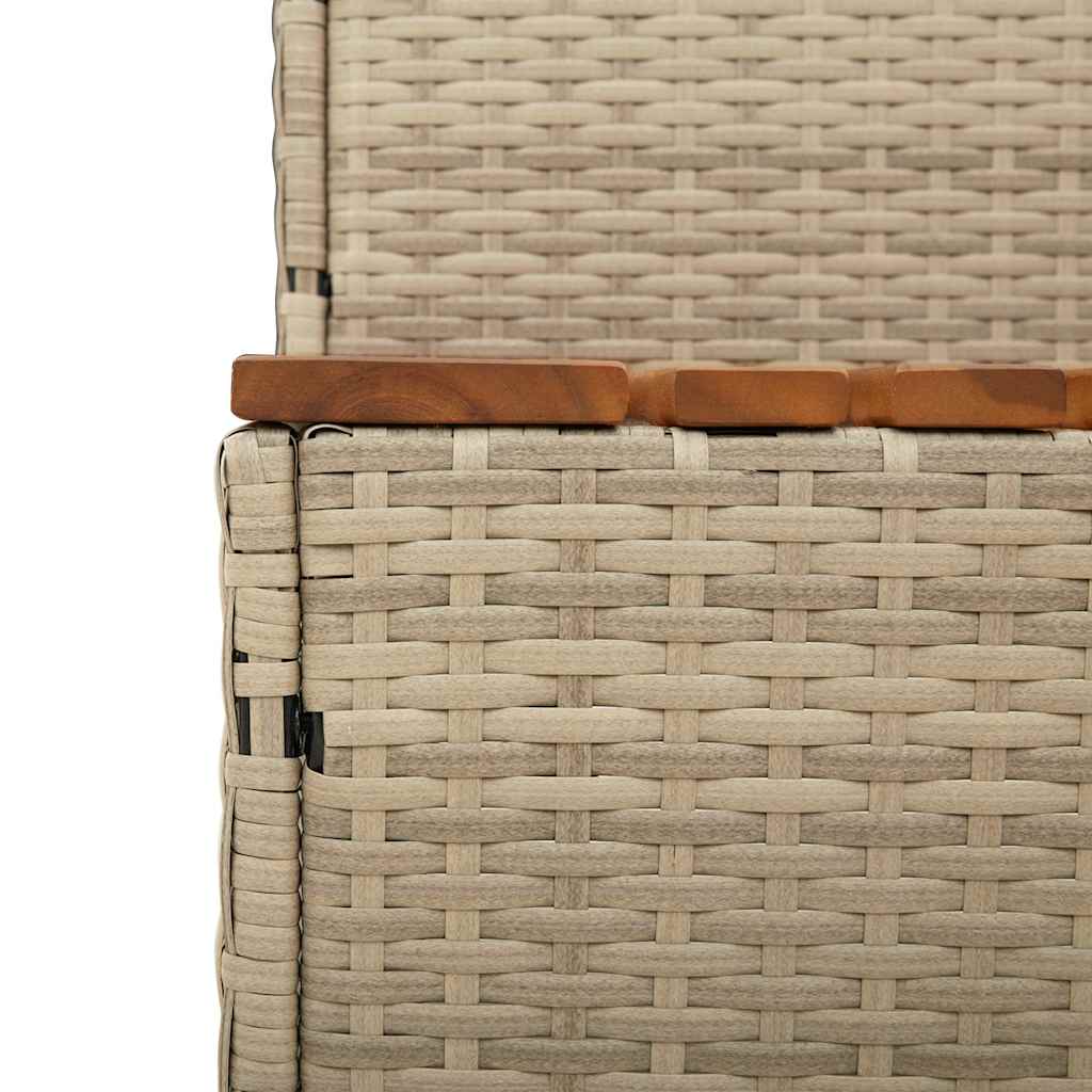 vidaXL Hot Tub Step Beige 50x50x50.5 cm Poly Rattan and Solid Acacia