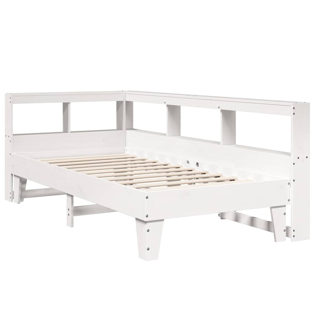 vidaXL Bookcase Bed without Mattress White 100x200cm Solid Wood Pine