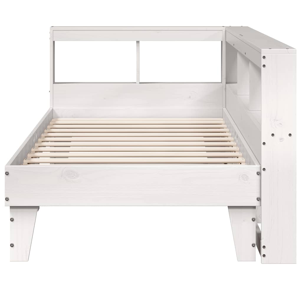 vidaXL Bookcase Bed without Mattress White 100x200cm Solid Wood Pine