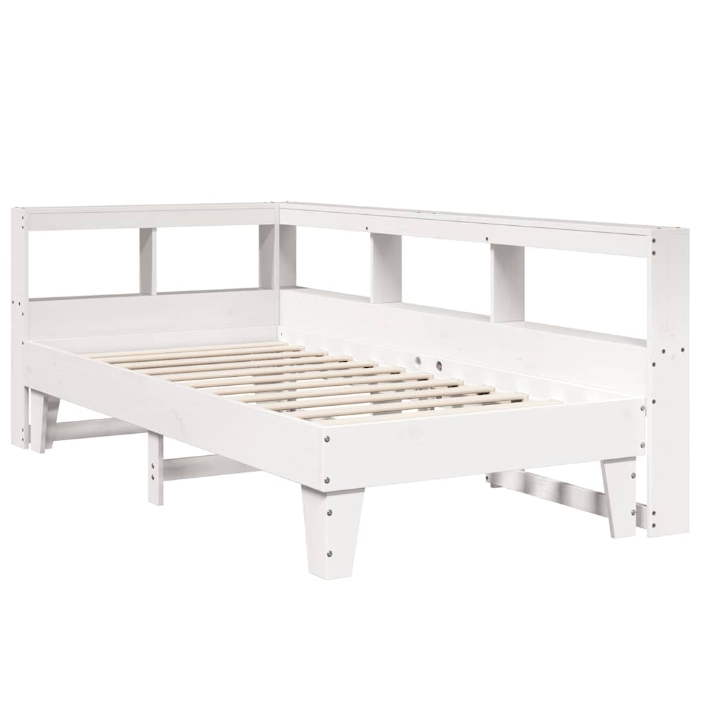 vidaXL Bookcase Bed without Mattress White 90x200cm Solid Wood Pine