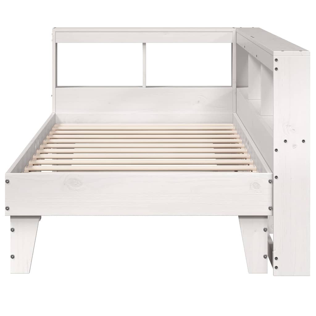 vidaXL Bookcase Bed without Mattress White 90x200cm Solid Wood Pine