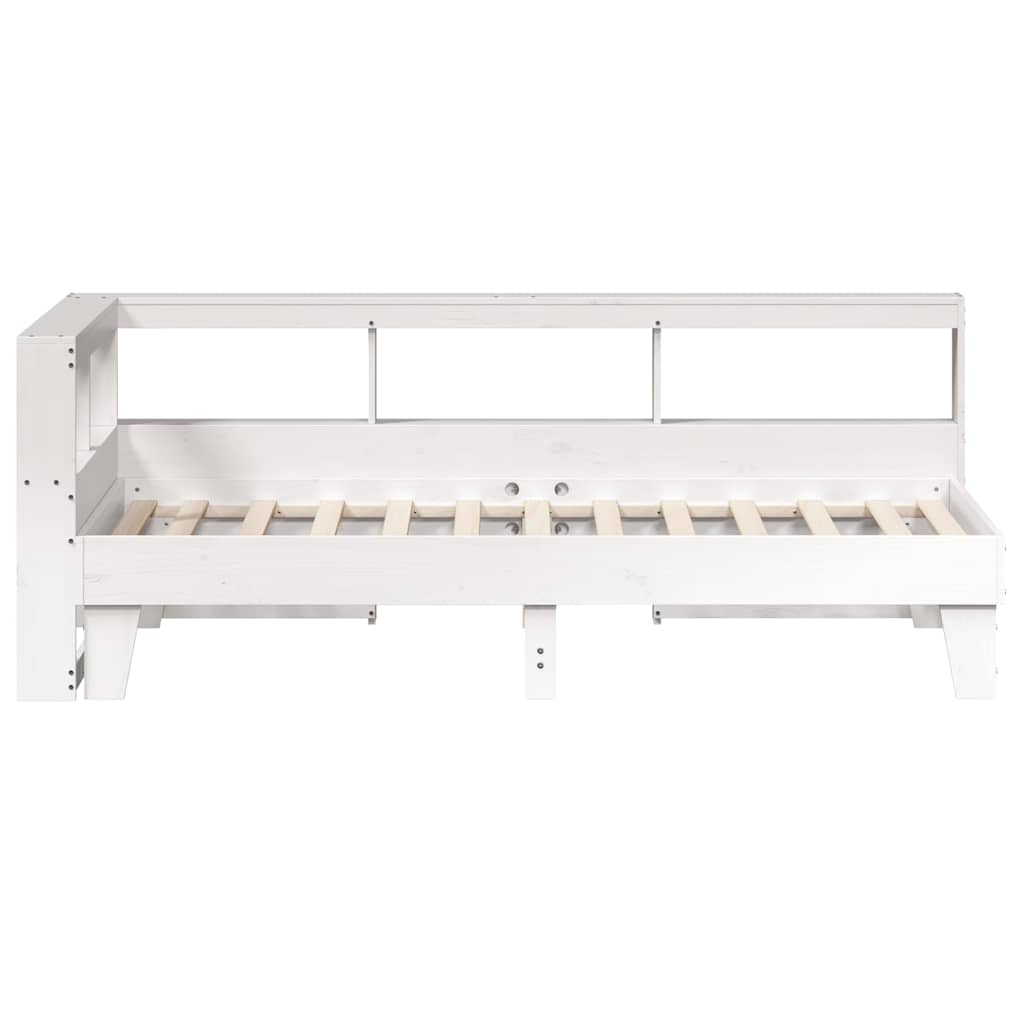 vidaXL Bookcase Bed without Mattress White 90x200cm Solid Wood Pine