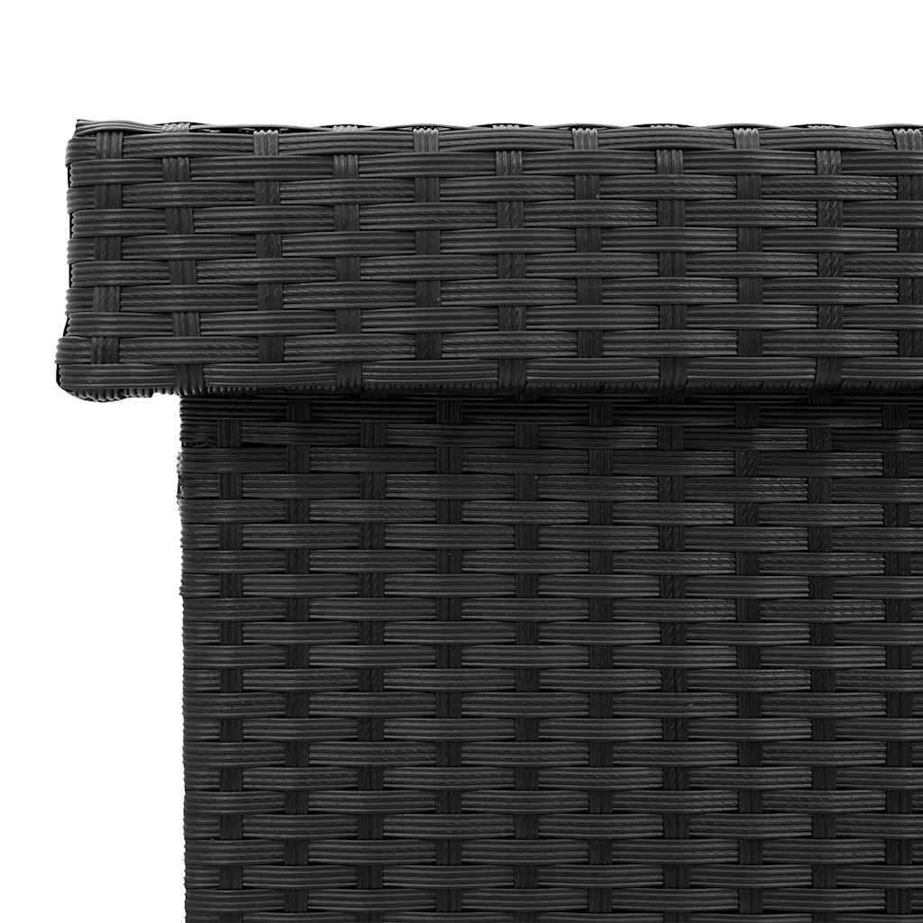 vidaXL Garden Storage Box with Wheels Black 110x55x73 cm Poly Rattan