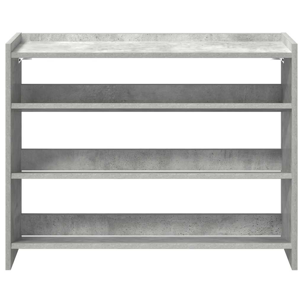 Shoe Rack Concrete Oak 80x25x62 cm Engineered Wood