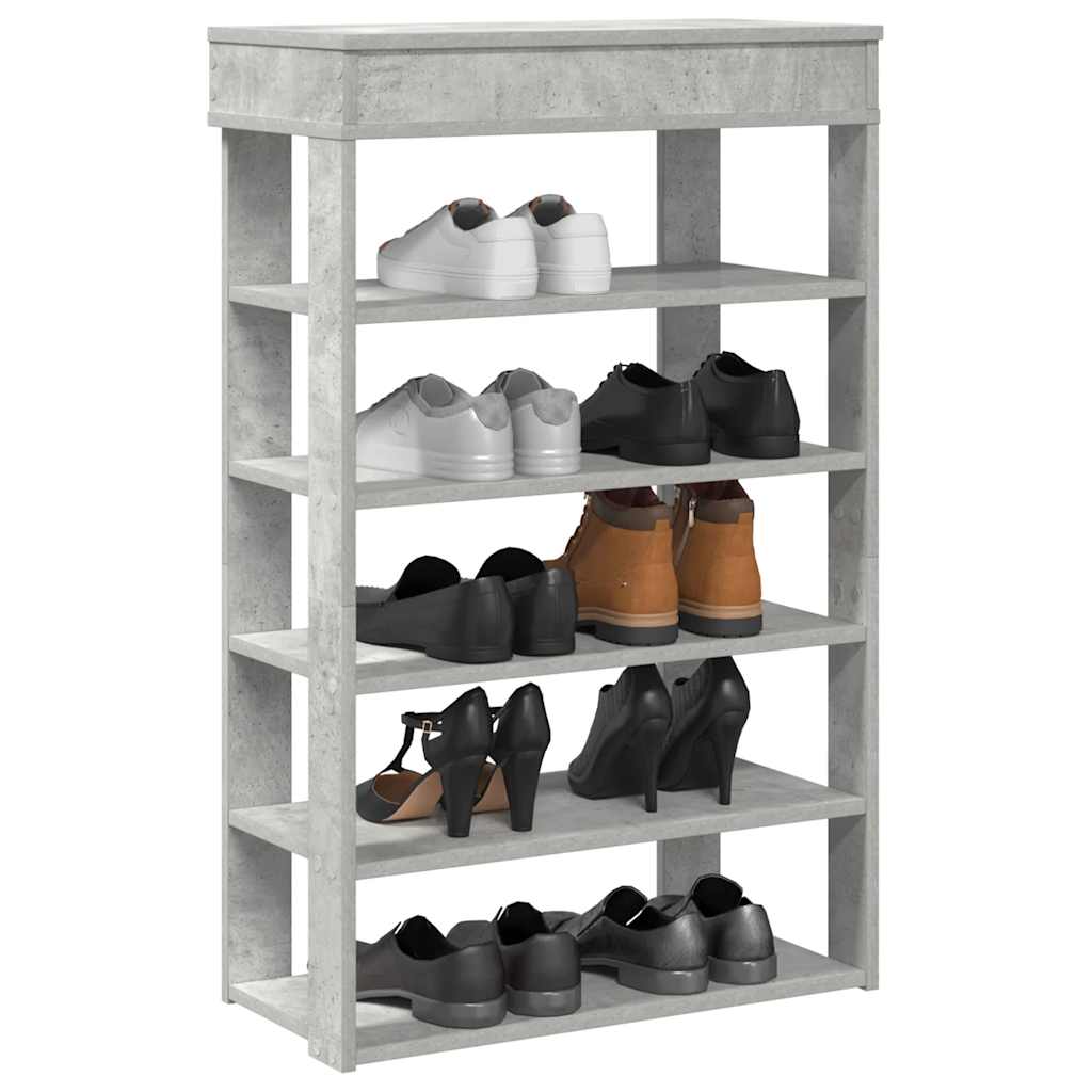 Shoe Rack Concrete Grey 60x30x98 cm Engineered Wood