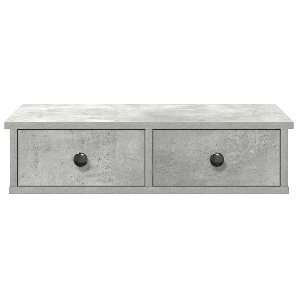 vidaXL Wall Shelf with Drawers Concrete Grey 60x25x15 cm Engineered Wood