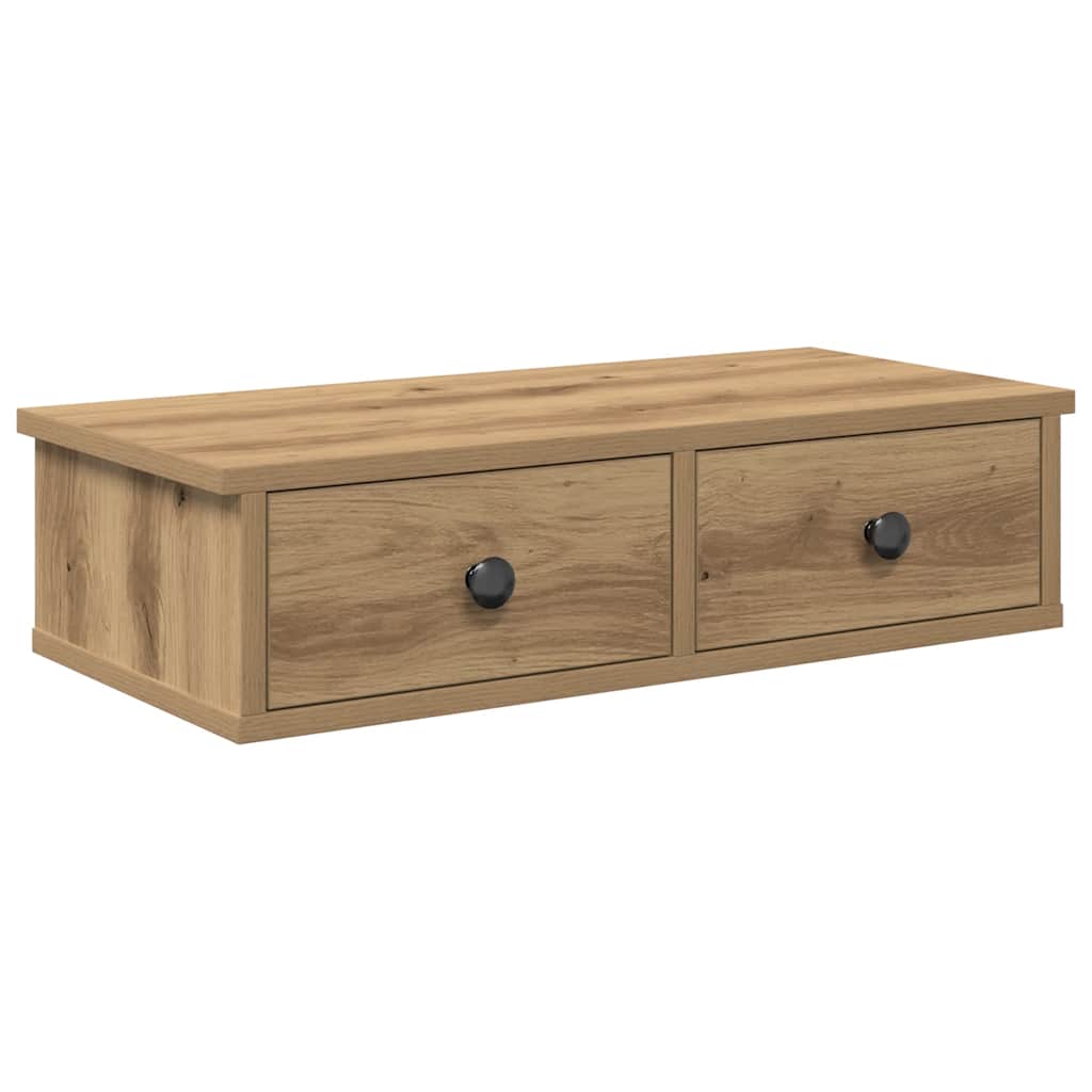 Wall Shelf with Drawers Artisian Oak 60x28x15 cm Engineered Wood