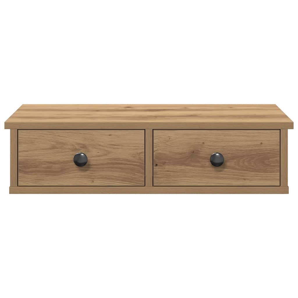 Wall Shelf with Drawers Artisian Oak 60x28x15 cm Engineered Wood