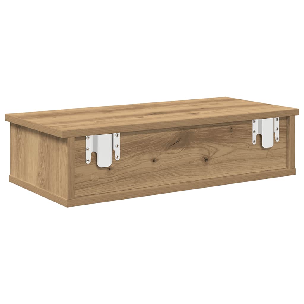 Wall Shelf with Drawers Artisian Oak 60x28x15 cm Engineered Wood