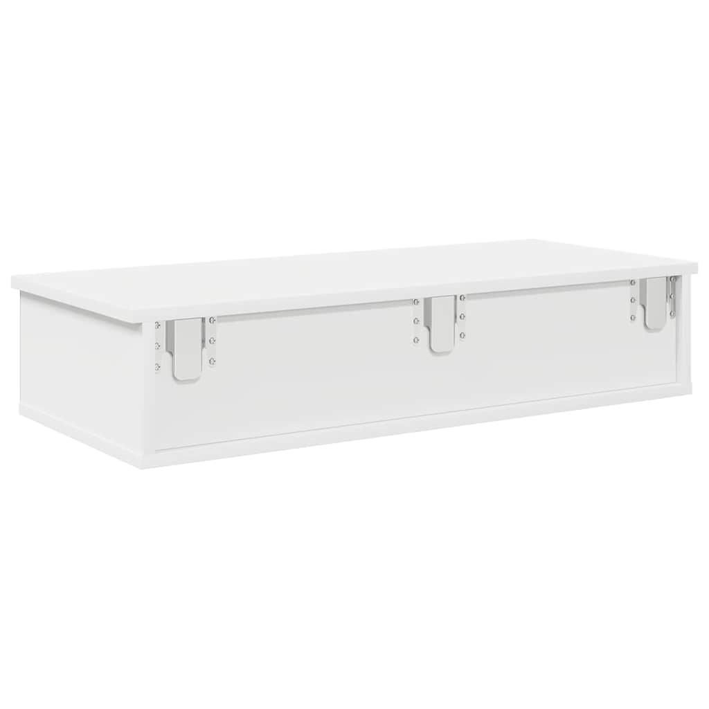 vidaXL Wall Shelf with Drawers White 80x31x17 cm Engineered Wood