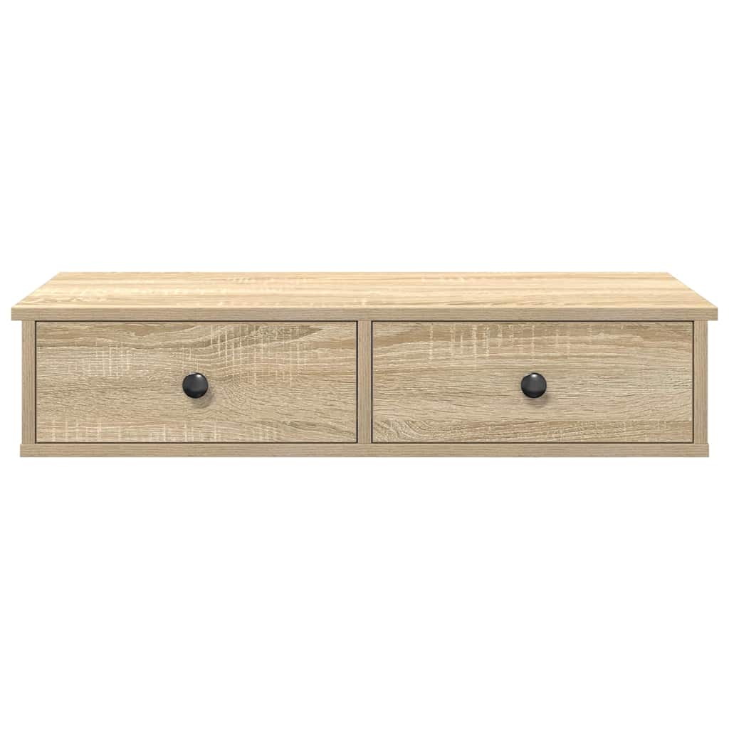 vidaXL Wall Shelf with Drawers Sonoma Oak 80x31x17 cm Engineered Wood