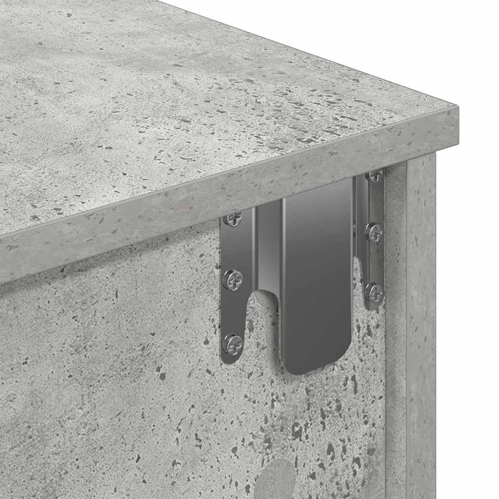 vidaXL Wall Shelf with Drawers Concrete Grey 80x31x17 cm Engineered Wood