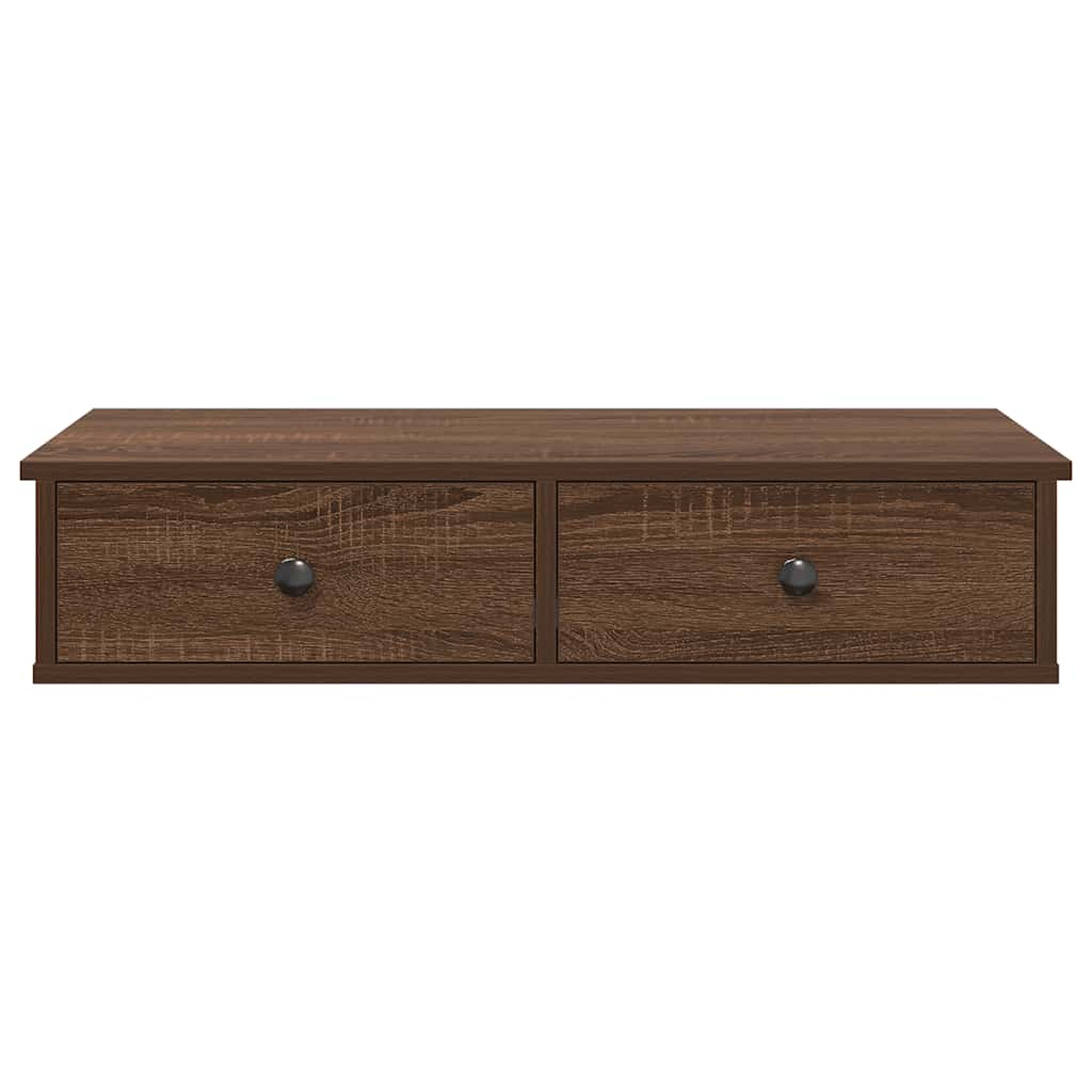 vidaXL Wall Shelf with Drawers Brown Oak 80x31x17 cm Engineered Wood