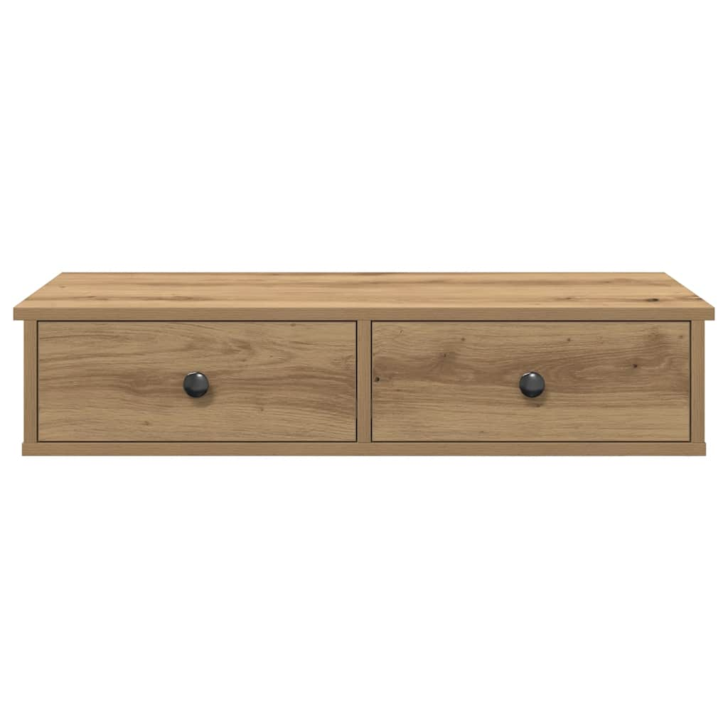 vidaXL Wall Shelf with Drawers Artisian Oak 80x31x17 cm Engineered Wood