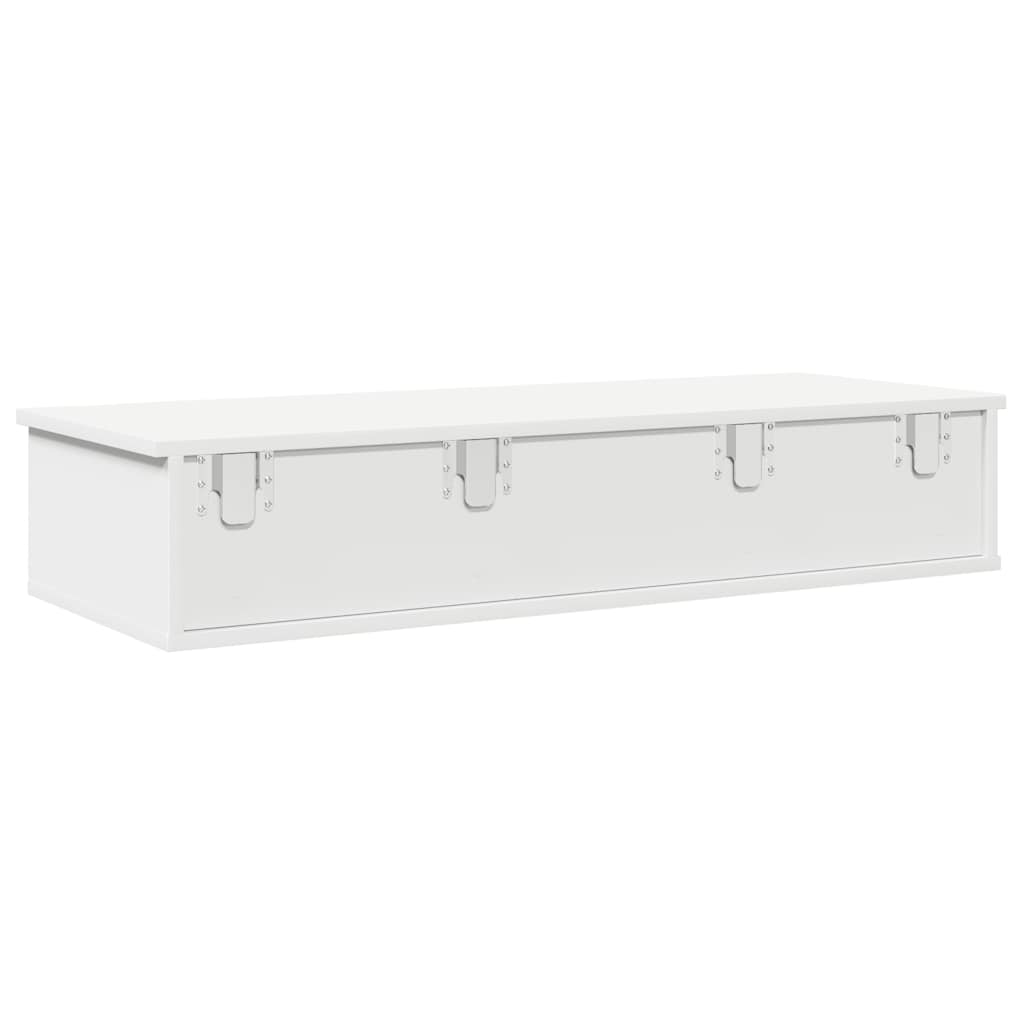 vidaXL Wall Shelf with Drawers White 100x37.5x19 cm Engineered Wood