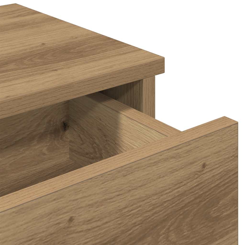 vidaXL Wall Shelf with Drawers Artisian Oak 100x37.5x19 cm Engineered Wood