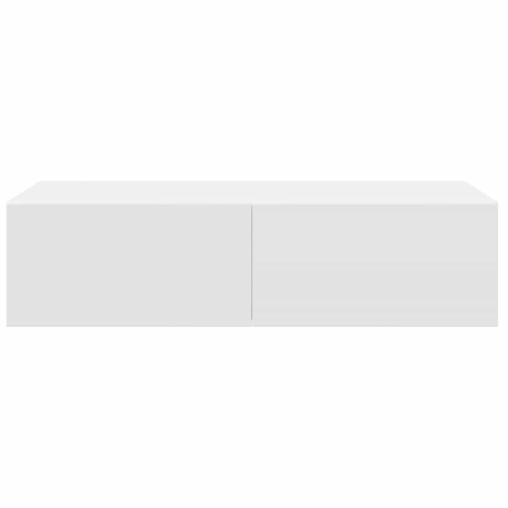 vidaXL Wall Shelf with Drawers White 60x26.5x15 cm Engineered Wood