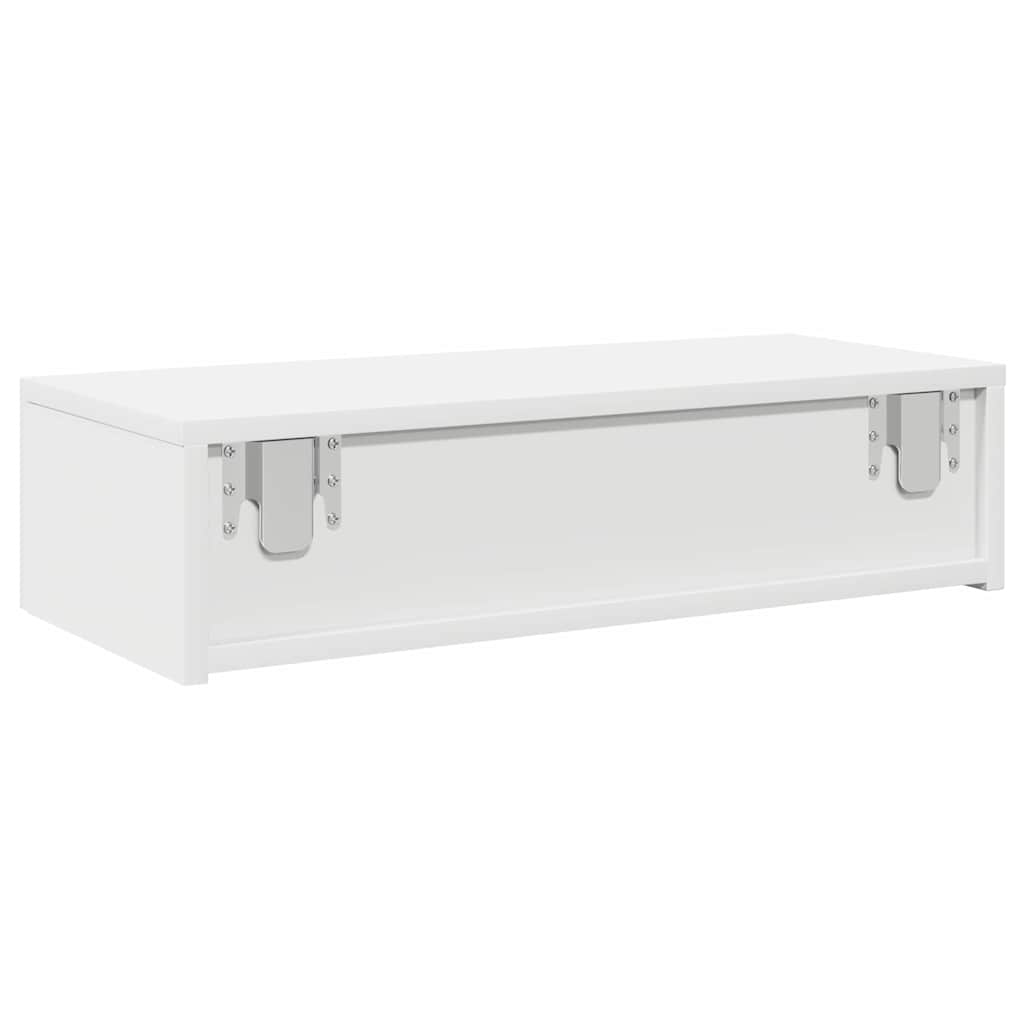 vidaXL Wall Shelf with Drawers White 60x26.5x15 cm Engineered Wood