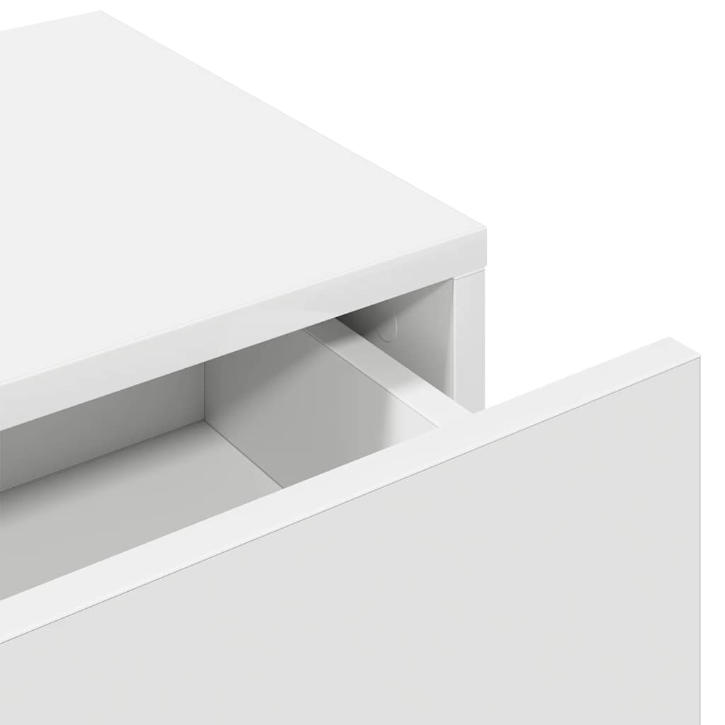 vidaXL Wall Shelf with Drawers White 60x26.5x15 cm Engineered Wood