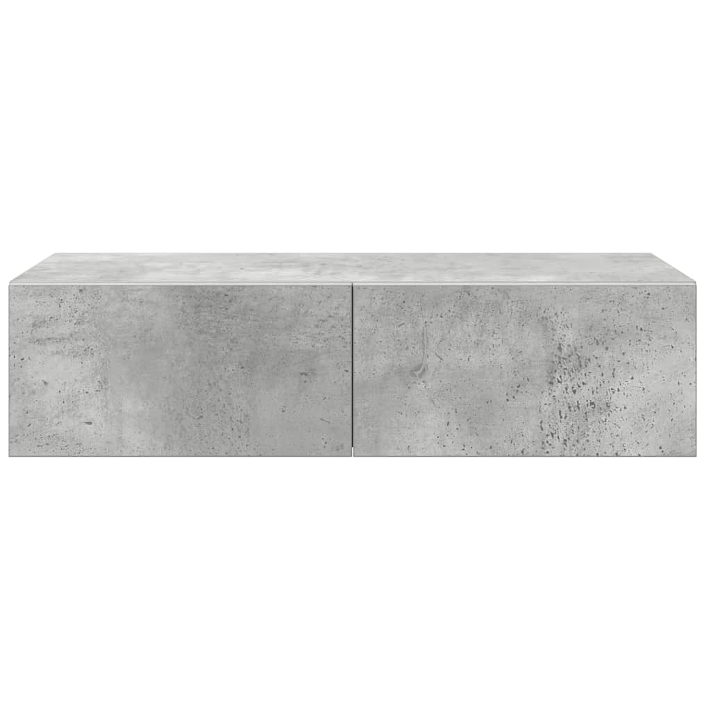 vidaXL Wall Shelf with Drawers Concrete Grey 60x26.5x15 cm Engineered Wood