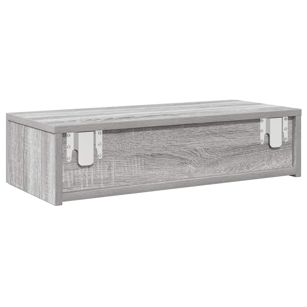 vidaXL Wall Shelf with Drawers Grey Sonoma 60x26.5x15 cm Engineered Wood