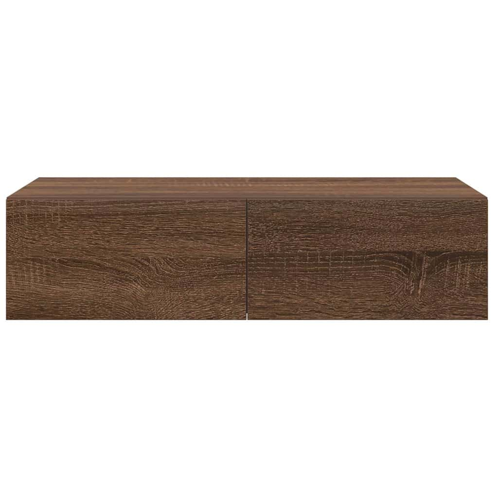 vidaXL Wall Shelf with Drawers Brown Oak 60x26.5x15 cm Engineered Wood