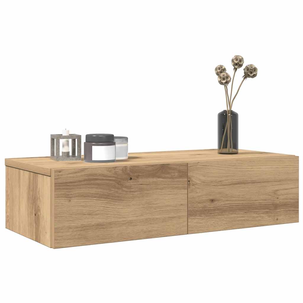 Wall Shelf with Drawers Artisian Oak 60x26.5x15 cm Engineered Wood