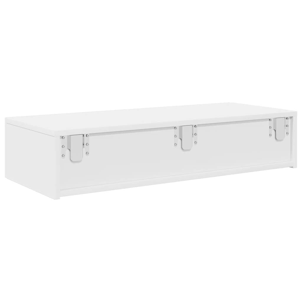 vidaXL Wall Shelf with Drawers White 80x33x17 cm Engineered Wood