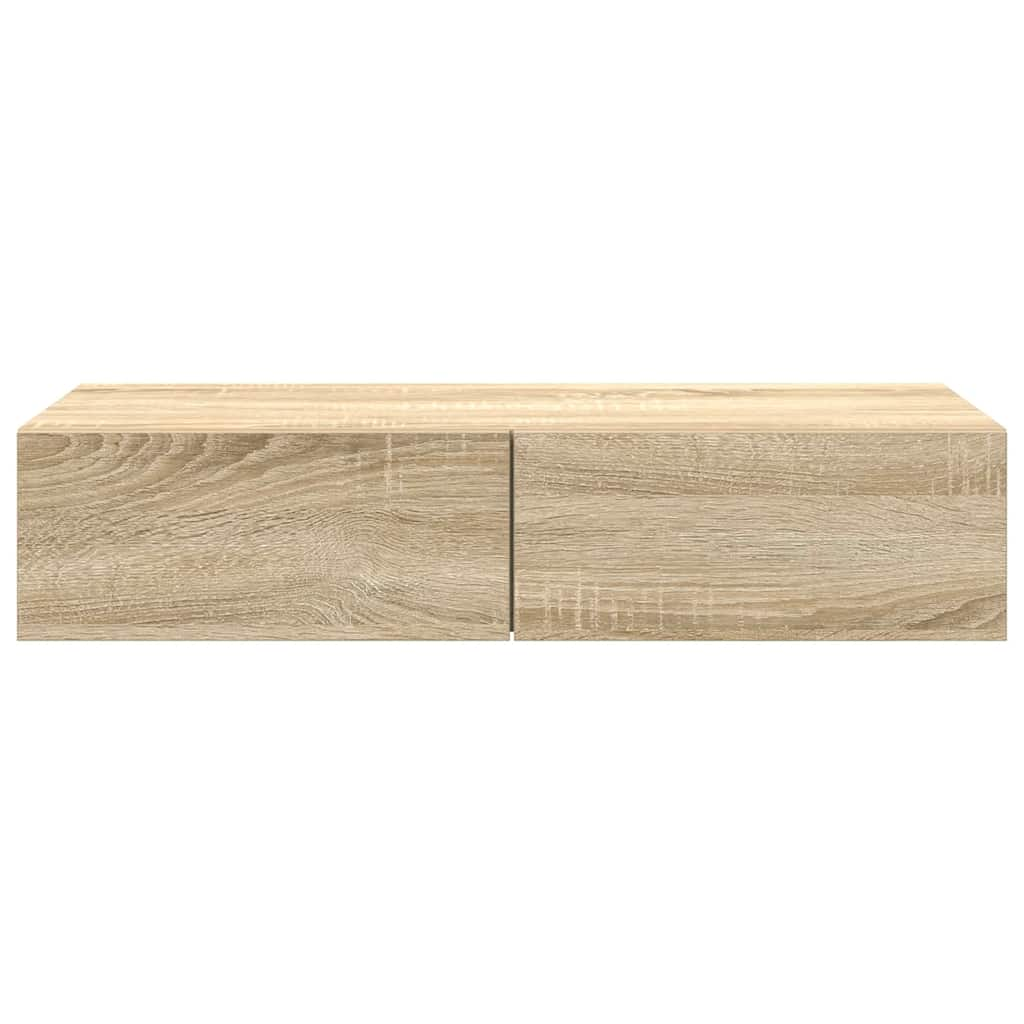 vidaXL Wall Shelf with Drawers Sonoma Oak 80x33x17 cm Engineered Wood