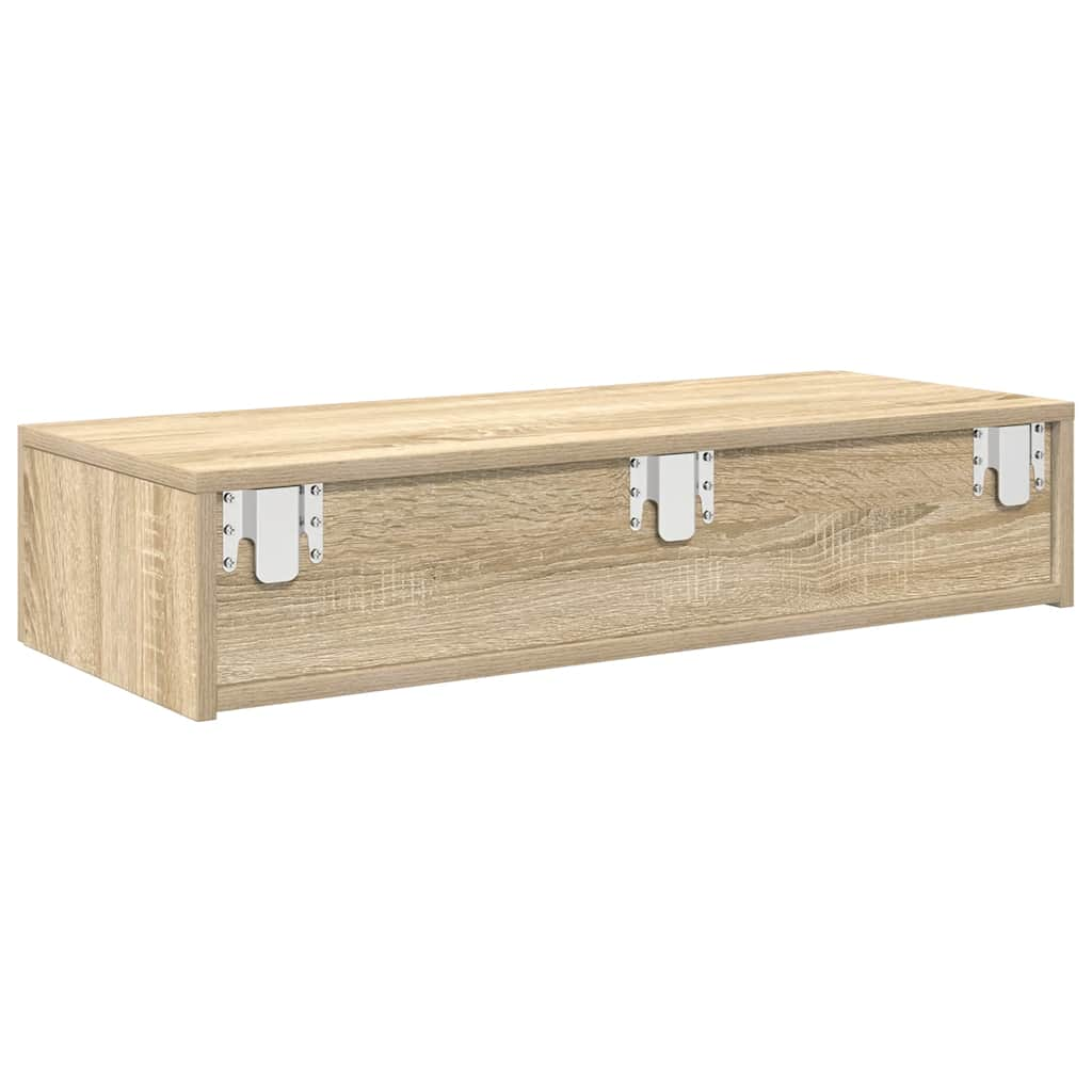 vidaXL Wall Shelf with Drawers Sonoma Oak 80x33x17 cm Engineered Wood