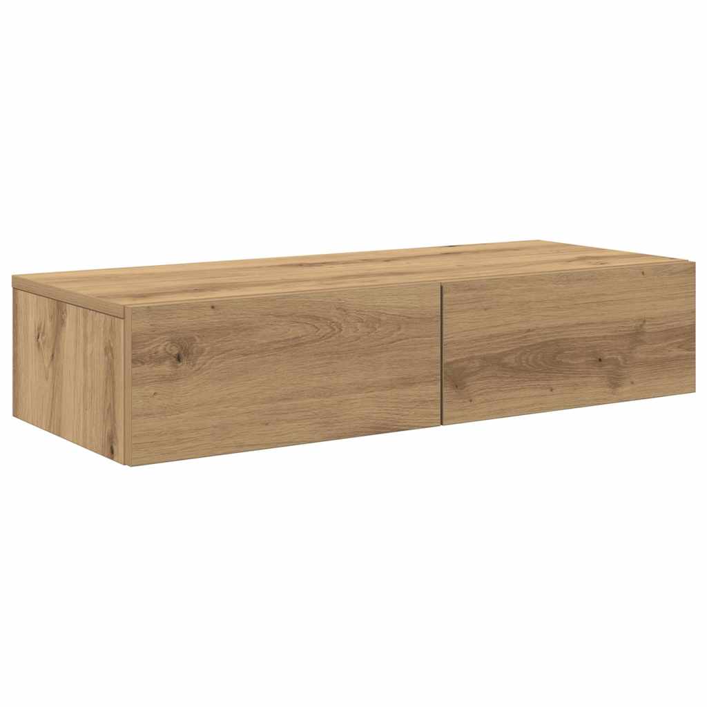 Wall Shelf with Drawers Artisian Oak 80x33x17 cm Engineered Wood