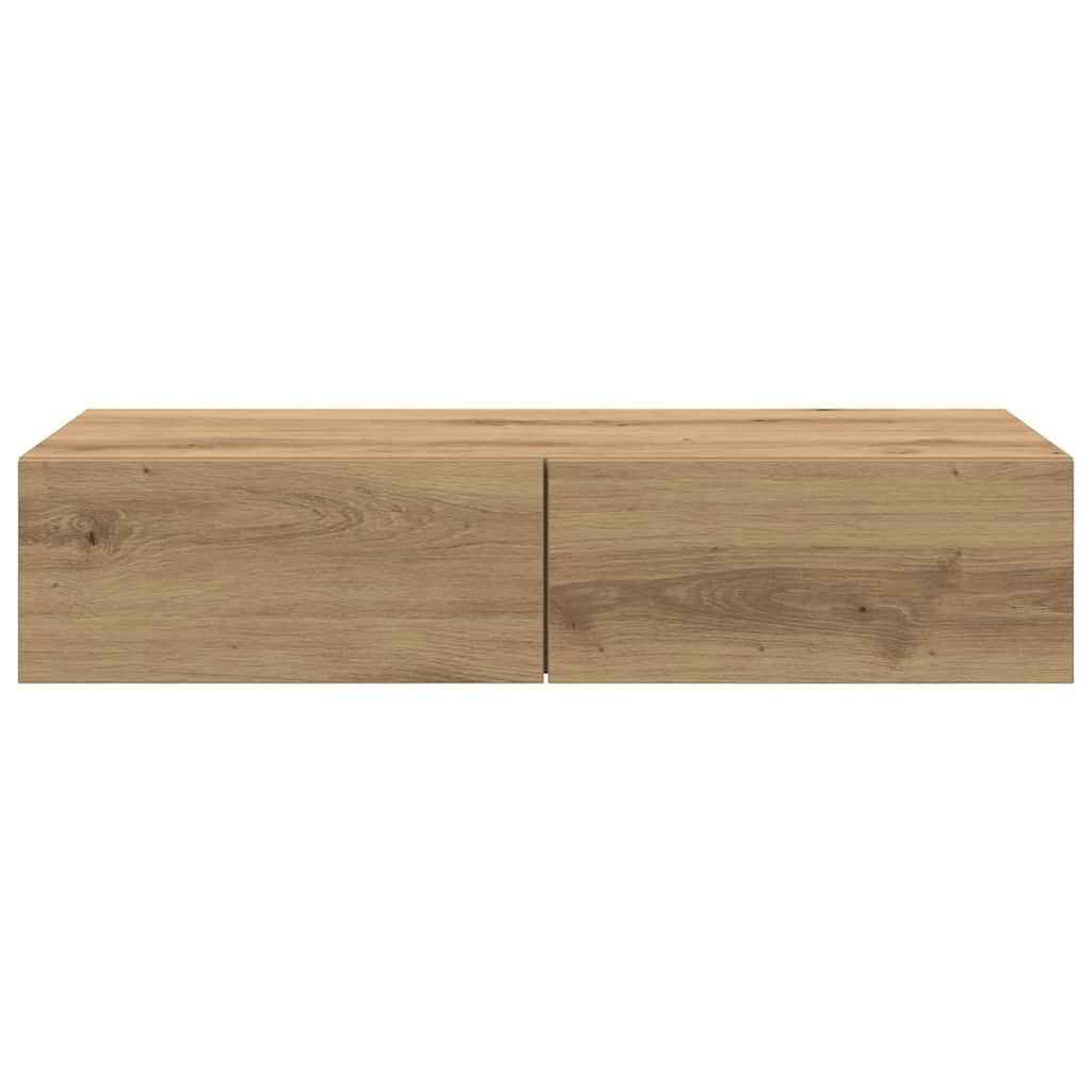 Wall Shelf with Drawers Artisian Oak 80x33x17 cm Engineered Wood