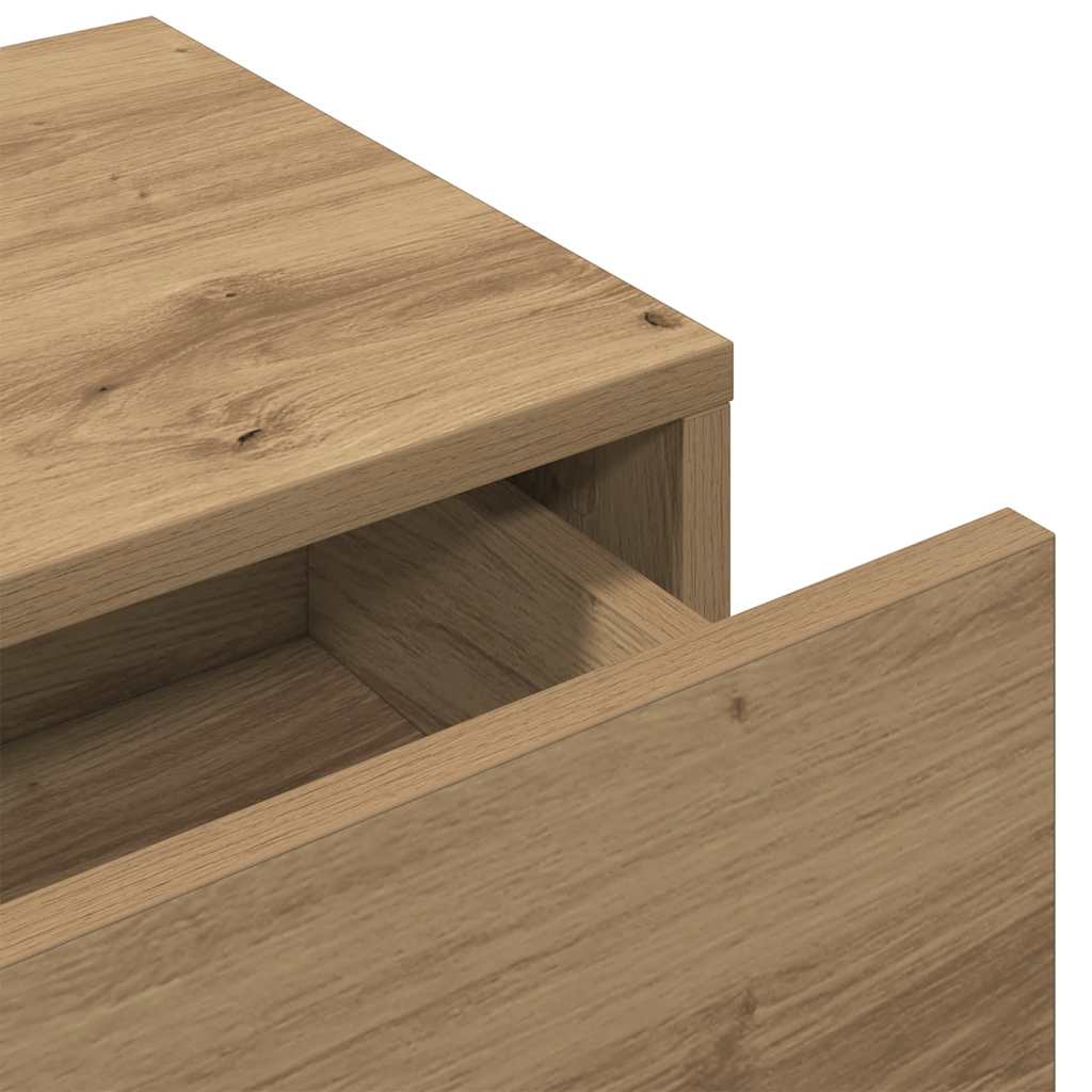 Wall Shelf with Drawers Artisian Oak 80x33x17 cm Engineered Wood